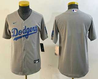 Youth Los Angeles Dodgers Blank Gray Cool Base Jersey->mlb youth jerseys->MLB Jersey
